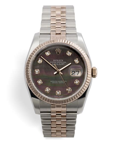 rolex datejust black mother of pearl diamond dial|rolex datejust 36mm white dial.